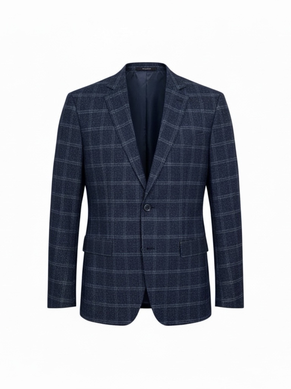 Brooks Brothers Blue on Navy Windowpane Plaid Blazer Sport Coat 2 Button 48